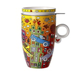 Goebel James Rizzi James Rizzi – Not Getting Around the Traffic – Tasse à thé avec couvercle et passoire