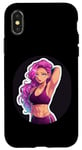 Coque pour iPhone X/XS Rose Hair Anime & Manga Style Gym Girl In Stretching Pose