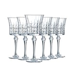 Cristal d'Arques Paris - Collection Lady Diamond - 6 Verres à pied 19 cl - Brillance, Transparence et Haute Résistance - Fabriqués en France - Emballage renforcé, adapté à la vente en ligne