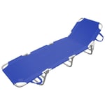 Chaise Longue Playa en Aluminium et Textilene Bleu De Plage Piscine Extérieur