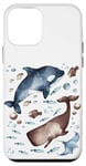 Coque pour iPhone 12 mini Orca Whale Motif For Kids With Ocean Fish Pattern Cute Fishy