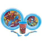 Set Of Crockery for Children From 5 Pieces 260 Mlspiderman Midnight Flyer