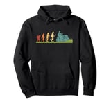 RIDING MOWER EVOLUTION | retro colors | LAWN TRACTOR Pullover Hoodie