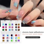 Nail Art Decorations Laser Cellophane Nail Foil Film Aurora Broken Glass Foils