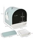 Pawhut Cat Litter Box With Hood Scoop Filter Flap Door, 43X44X47 Cm, Green