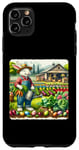 Coque pour iPhone 11 Pro Max Lapin de Pâques rétro avec inscription « Tending A Colorful Garden »