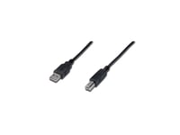 Usb-Kabel Digitus®, 2.0, Usb-A Til Usb-B, 3 M, Sort