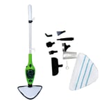 10 in 1 Multi-Purpose Hot Steam Mop Cleaner Powerful 1500W Floor Carpet Window Car Washer Hand Steamer Without Cleaning Chemicals for Hardwood Floors, Laminate,Carpets White/Green