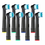 Brossettes de Rechange Compatibles avec Oral b - Têtes de Brosses à Dents Électrique pour Vitality 100, Pro Séries, Genius X, Kids - Parfaites pour Nettoyage en Douceur et Gencives Saines (8)