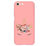 Coque rose Iphone 7 8 et SE 2020 et 2022 Licorne personnalisee eyes rose unicorn