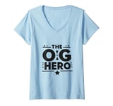 Womens The OG Hero Dad Funny for Father’s Day V-Neck T-Shirt