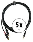 5x 3m Cable Audio Stereo Jack 3,5mm vers 2x RCA Phono Mâle Connectique Audio PA