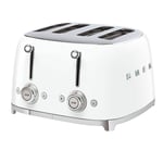 Smeg 4 Slice Toaster Retro Style in White | TSF03WHUK | Brand new