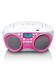 Lenco SCD-301PK - Portable FM radio with CD MP3 - Pink/White