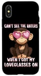 iPhone X/XS Can't See The Haters Loveglasses On Monkey Heart Glasses Case