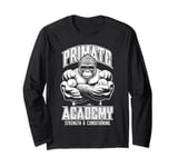 Gorilla Gym Funny Primate Academy Strength & Conditioning Long Sleeve T-Shirt