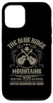 Coque pour iPhone 12/12 Pro Blue Ridge Mountains avec guitares Design vieilli vintage