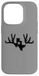 Coque pour iPhone 14 Pro Texas Buck Texas Flag Huge Buck Rack Black Texas Flag