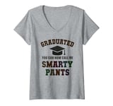 Womens Funny GRADUATED SMARTY PANTS I Teach Educational Rockstar V-Neck T-Shirt