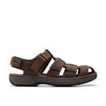 Clarks Saltway Cove Leather Sandals in Dark Brown Size 11