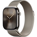 Apple Watch Series 10 GPS + Cellular - 42mm - Boîtier Natural Titanium - Bracelet Natural Milanese Loop