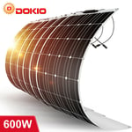 Dokio - 600w monocristallin Panneau solaire flexible pour Caravane/Auto/Camping