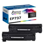 PREMIUM CARTOUCHE - x2 Toners - EP737 (CF283X) (Noir) - Compatible pour Canon i-SENSYS LBP-151 dw Canon i-SENSYS MF 210 Series Cano