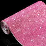 Bling Kristall Rhinestone Stickers DIY Självhäftande Bling Rhinestone Sheet för Bil Dekoration Rosa, 9.4\" x 7.9\"""