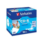 Cd-r azo imprimable wide avec id, 10 pièces en jewelcase (43325) - Verbatim