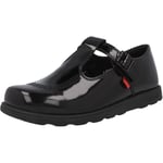 Kickers Fragma Black Patent T-Bar Shoes