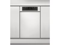 Whirlpool Wsbo 3O34 Pf X, Halvveis Innebygget, Slimline (45 Cm), Sort, Nedre, Øvre, Kurv, 10 Kuverter