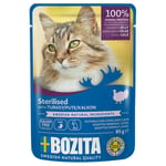 12 x 85 g Bozita Pouch våtfoder katt till sparpris! - Bitar i gelé Sterilised med kalkon