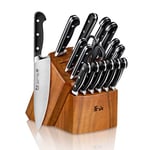 Cangshan TV2 Series 1023053 Swedish Sandvik 14C28N Steel Forged 17-Piece Knife Block Set, Acacia