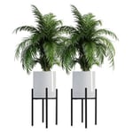 2x Porte-fleurs noir réglable support plante métal pot à fleurs style intemporel