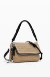 Desigual, BAG_HALF LOGO RAFFIA_VE Femme, blanc