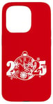 iPhone 15 Pro Happy New Year 2025 Eve Party Countdown Snowflake Hello 2025 Case