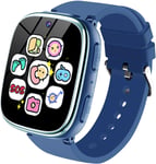 Montre Connectée Enfant - Montre Intelligente Pour Enfants Avec Appel Sos Jeux Pédomètre Caméras Musique Torche Reveil - Smartwatch Téléphone Enfants De 4 À 12 Ans Fille Garçon (Bleu Foncé)