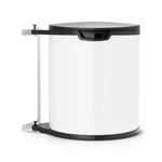 Brabantia Built-in 15L Inside Cupboard Bin (White) Removable Bucket, Easy to Mount, Auto closing, Under Sink Rubbish/Food Waste Storage (Requires min space: H47.5 x W36.9 x D30.2 cm)