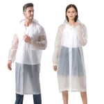 Yixker Poncho Pluie Imperméable pour Femmes et Hommes,Cape de Pluie Festival,Manteau de pluie réutilisable pour Festival,Camping,Voyage, Activités en Plein Ai,Randonnées (Grand, Blanc)