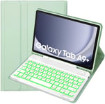 Étui Clavier Pour Samsung Galaxy Tab A9 Plus 11 Pouces Modèle 2023 (Sm-X210/X216/X218), Azerty Français, Clavier Détachable Sans Fil Rétroéclairé,Vert