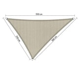 Shadow Comfort Ombre Voile écran Solaire perméable à l'eau HDPE auvent de Jardin pour Jardin extérieur Terrasse UV Bloc - Triangle 2,5x3x3,5m - Sable Sahara