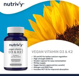 Vegan Vitamin D3 K2 Capsules, 2000 IU, High Strength Vitamin D with 100mcg K2 &