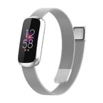 Magnetiskt Milanese armband i rostfritt stål för Fitbit Luxe, lyxig silver