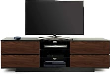 Homeology Avitus Premium Gloss Black with 4-Walnut Drawers 32"-65" TV Stand