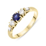 18ct Yellow Gold 0.35ct Sapphire Diamond Ring D