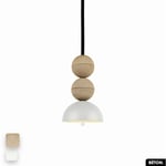 Otitec - Lampe de suspension en béton - bosfor concrete sable - blanc 2 balles led 14W - Beige