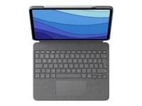 Logitech Combo Touch - Clavier et étui - avec trackpad - rétroéclairé - Apple Smart connector - QWERTY - R.-U. - gris oxford - pour Apple 12.9-inch iPad Pro (5ème génération)