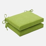 PERFECT PILLOW Oreiller Idéal pour intérieur/extérieur Vert texturé Solide carré Coussin d'assise, 2-Pack