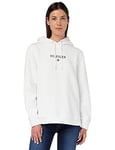 Tommy Hilfiger Women's Exclusive Hilfiger Hoodie Ls Hooded Sweatshirt, White, S [Amazon Exclusive]