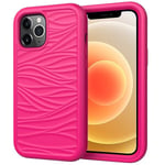 Hot Pink Yhteensopiva Iphone 12:N Silikoni+Pc-Kuoren Kanssa Iphone 12 Minin Kanssa